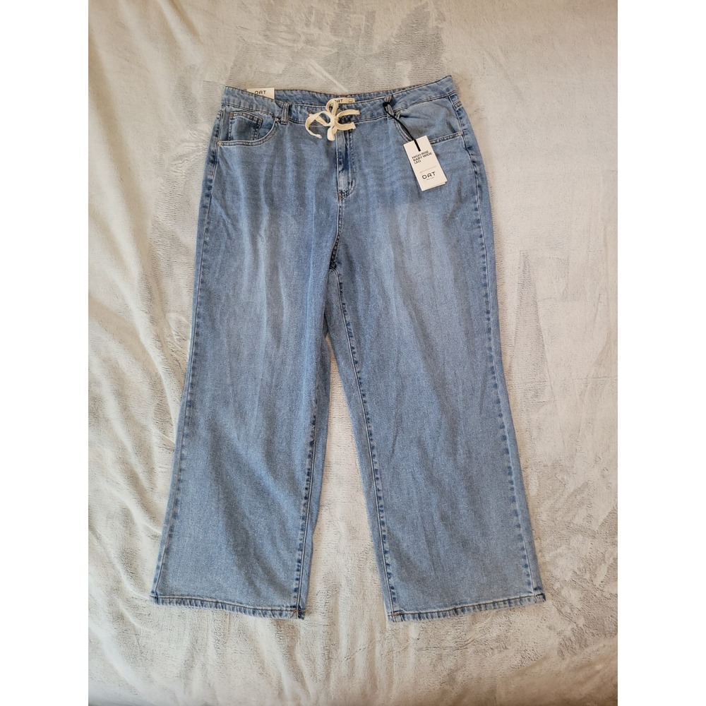 OAT Womens Size 18W High Rise Baby Wide Leg Cloude Luxe Blue Denim Jeans Pants